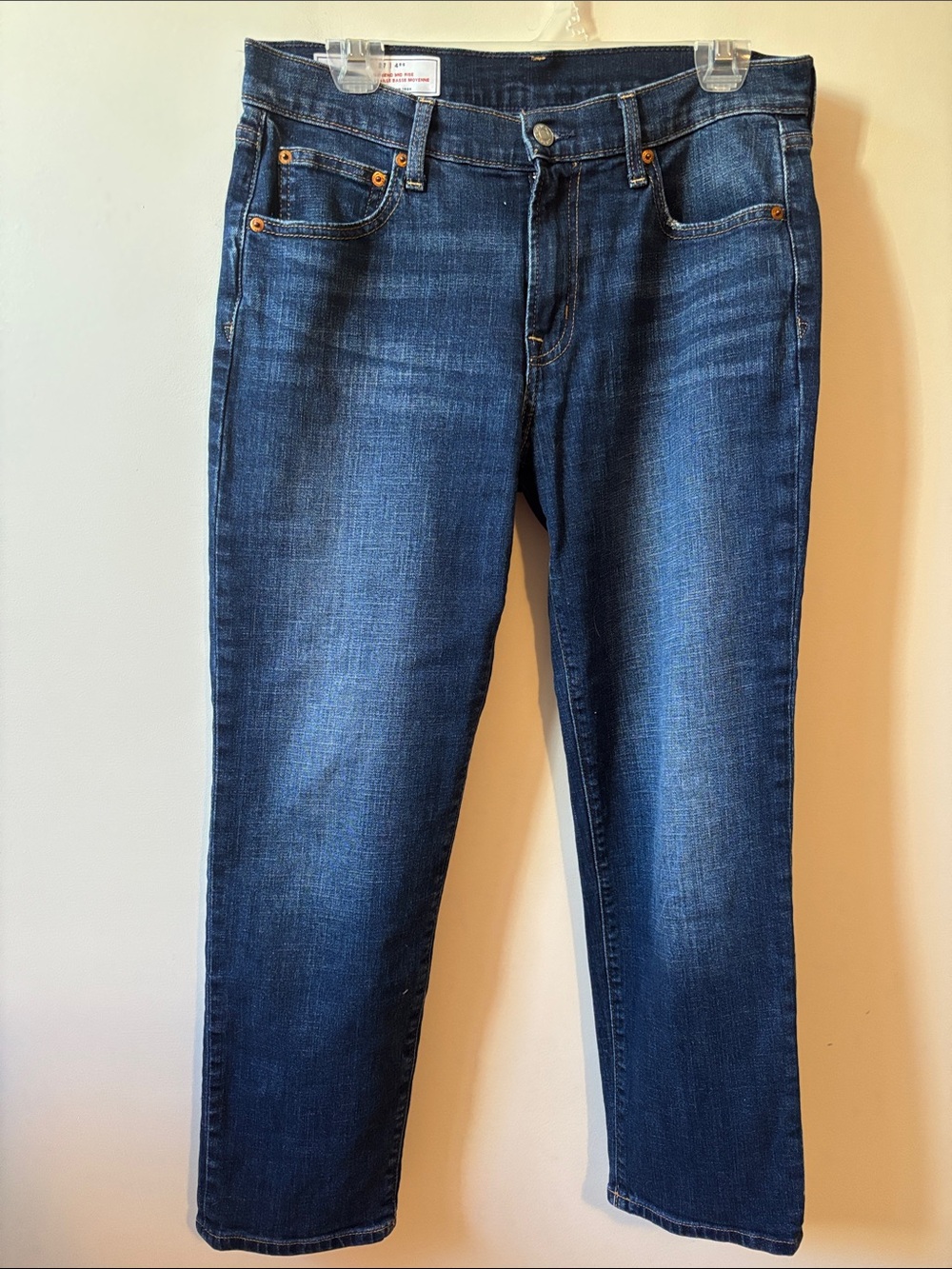 GAP Girlfriend Midrise Blue Straight-Leg Jeans